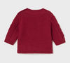 Braided Chunky Knit Crewneck Sweater UNISEX - Cherry - Back
