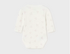 L/S Kimono Snap Bodysuit, Violet 2PC Set - White Bodysuit Front