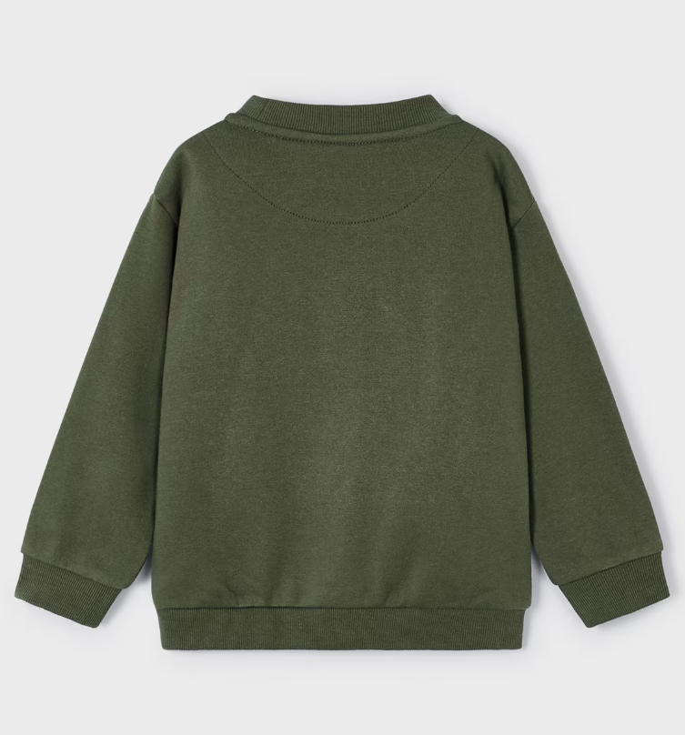 Embossed Wilderness Bear Sweatshirt - Forest Green - Back