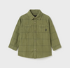 Micro Corduroy Button-Up Overshirt - Bayleaf Green - Front