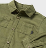 Micro Corduroy Button-Up Overshirt - Bayleaf Green - Close-up