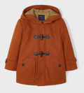 Hooded Toggle Car Coat - Pumpkin - Front