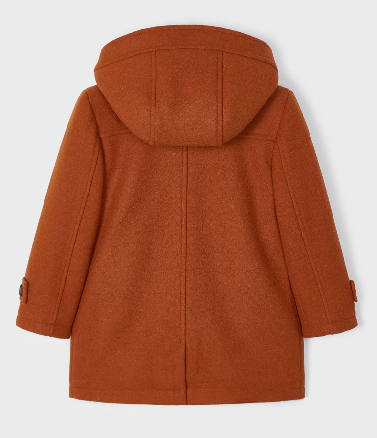 Hooded Toggle Car Coat - Pumpkin - Back