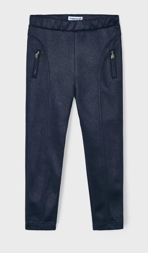 Shimmer Slim Fit Riding Pants - Navy - Front