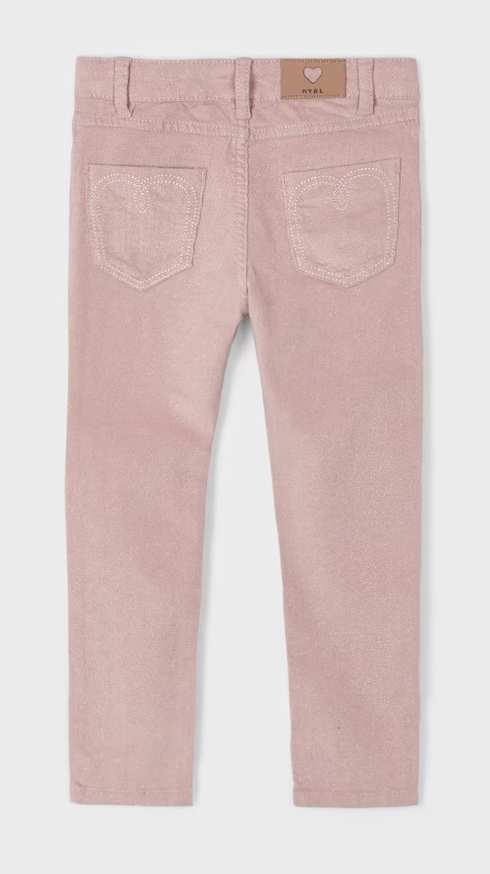 Shimmer Corduroy Pants - Nude Pink - Back