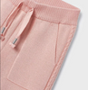 Knit Braided Seam Jogger Sweatpants - Nude Pink - Close Up