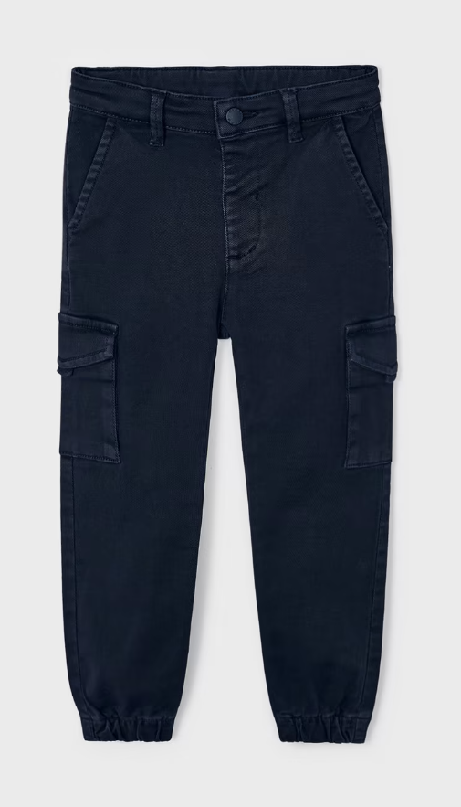 Jogger Bottom Cargo Pants - Navy - Front