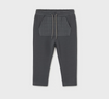 Quilted Kangaroo Pocket Joggers - Charcoal - Front