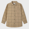 Corduroy Button Up Overshirt - Sand - Front