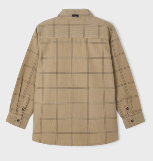 Corduroy Button Up Overshirt - Sand - Back