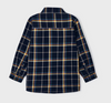 Button Up Plaid Shacket - Navy - Back