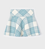 Woolen Round Plaid Skirt - Bluebell - Back
