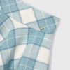 Woolen Round Plaid Skirt - Bluebell - Close Up