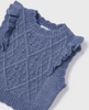 Ruffled Knit Vest - Blue - Close-up