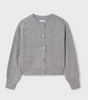 Mayoral Tween/Teen Chevron Knit Wool Cardigan - Steel Grey - Front