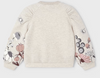 Eco Embroidered Floral Puffy Sweatshirt - Stone/Pink - Back