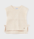 Mayoral Tween/Teen Girls Tie Side Knit Vest - Chickpea - Front