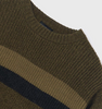 Mayoral Tween/Teen Boys Knit Striped Crewneck Sweater - Rosemary - Close Up