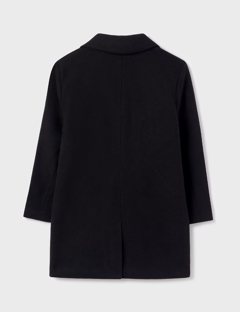 Mayoral Tween/Teen Girls Mouflon Car Coat - Black - Front