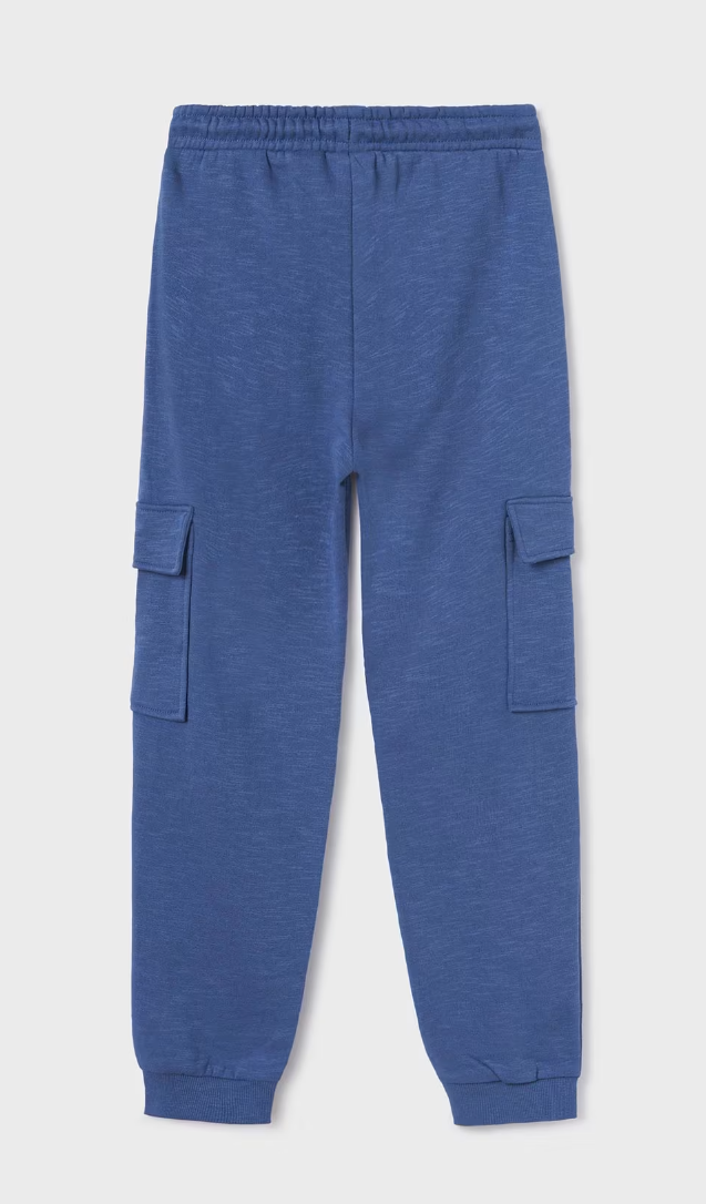 Mayoral Tween/Teen Boys Knit Cargo Joggers - Artic Blue - Back
