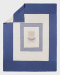  Heirloom Jacquard Knit Blanket - Winter Blue Bear - Front and Back