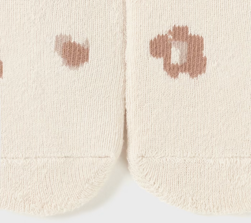 Mayoral Eco Toddler Girls Non-Slip Socks - Milk Leopard - Close Up