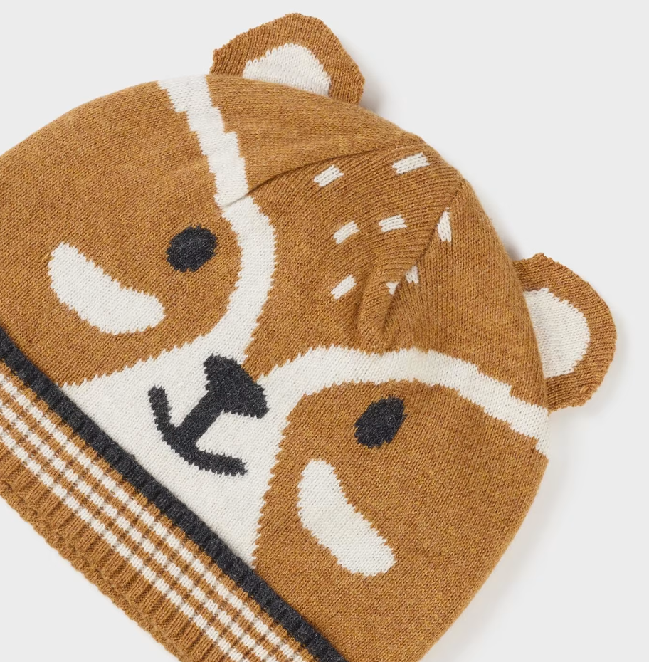 Mayoral UNISEX Toddler Knit Beanie w/Ears - Fox - Close Up