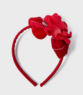 Mayoral Mini Girls Velvet, Satin & Rhinestone Headband Red - Front