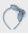 Mayoral Mini Girls Velvet, Satin & Rhinestone Headband Bluebell - Front