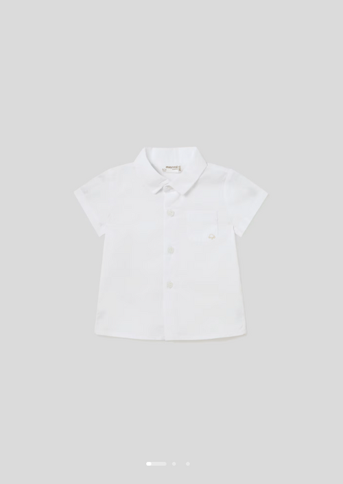 1194 Baby S/S Collared Dress Shirt - White - Front