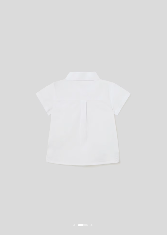 1194 Baby S/S Collared Dress Shirt - White - Back