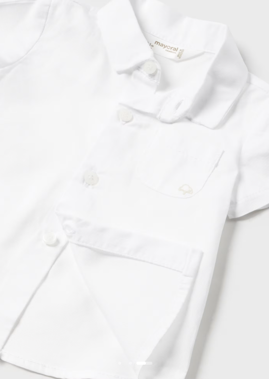 1194 Baby S/S Collared Dress Shirt - White