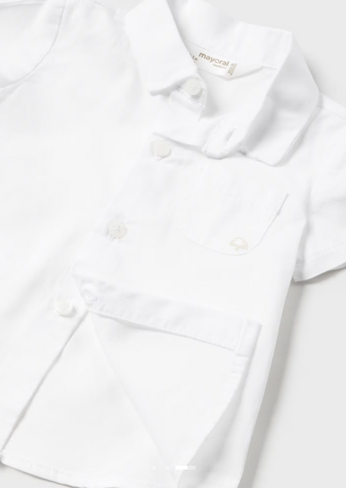 1194 Baby S/S Collared Dress Shirt - White