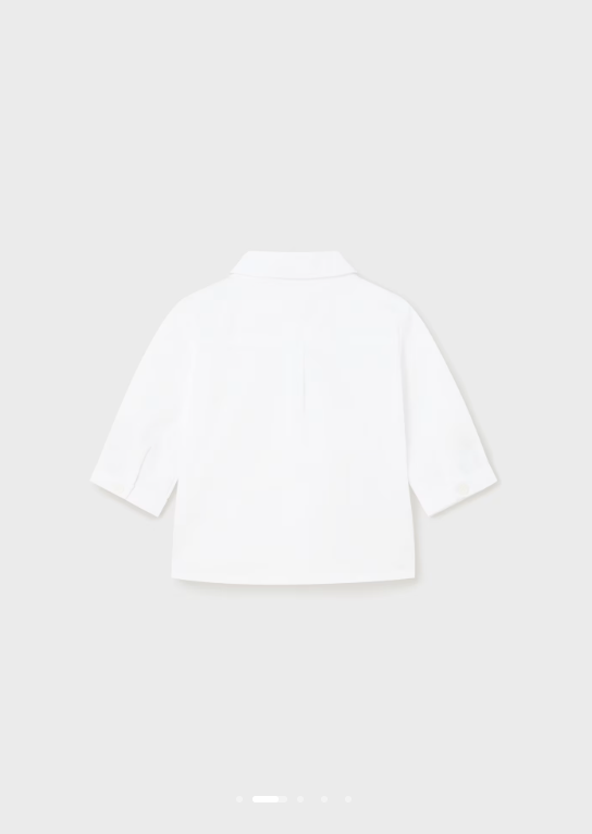1196 Baby L/S Dress Shirt w/Bowtie - White - Back