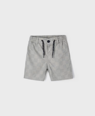 3273 Mini Boys Sustainable Cotton Check Shorts - Dust Grey