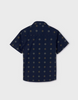 6117 Tween/Teen Boys S/S Button Up Dress Shirt - Navy Print