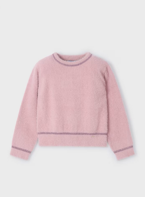 4353 Mini Girl Fuzzy Sweater for Girls - Nude Pink