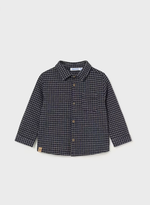 2186 Baby & Toddler Checkered Button Up Overshirt - Navy