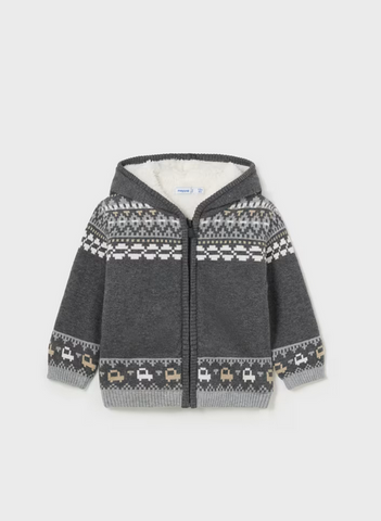 2319 Baby & Toddler Knit Zip-up Cardigan - Charcoal