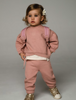 2827 Baby & Toddler 2 Piece Heart Quilted Jogger Set - Blush