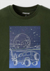 4057 Mini Boy Glow in the Dark Print T-Shirt - Moss