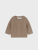 2305 Infant Boys Cable Knit Crewneck - Tiramisu