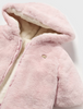 2449 Infant Girls Reversible Faux Fur Coat - Blush