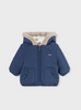 2457 Infant Boys Reversible Fur Trim Winter Puffer - Ink