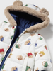 2457 Infant Boys Reversible Fur Trim Winter Puffer - Ink