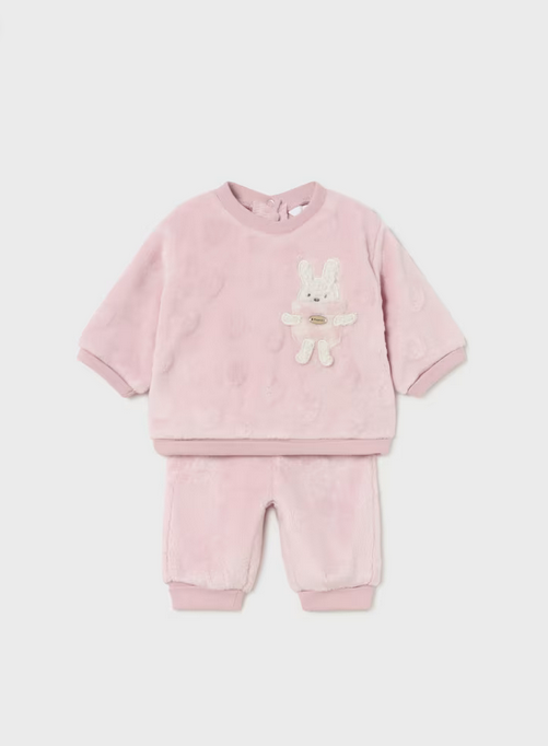 2508 Infant Velour Bunny Jogger Set - Blush