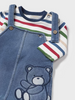 2633 Infant Denim Bear Overall and Striped T-Shirt Set