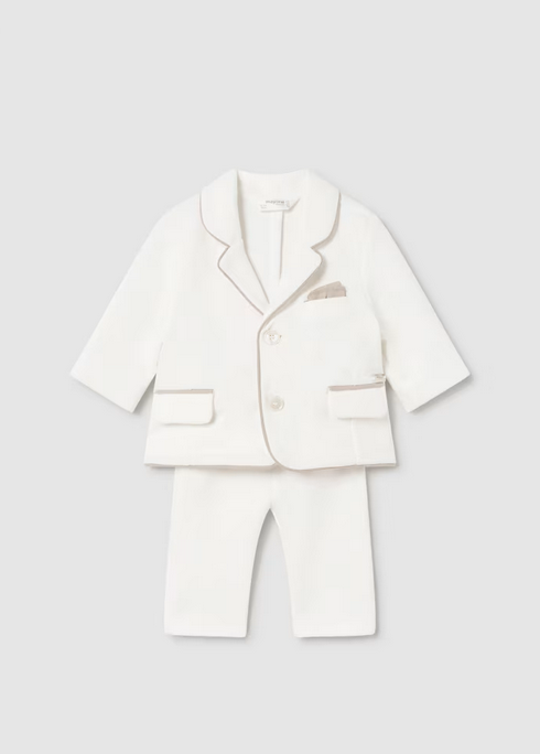 2893 Infant Boys Jacket and Pant Suit - Ivory