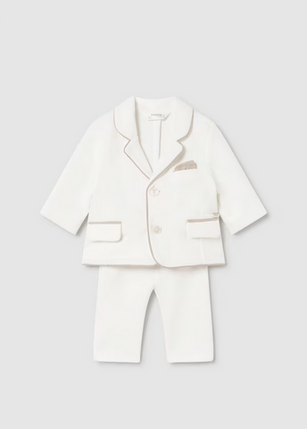 2893 Infant Boys Jacket and Pant Suit - Ivory