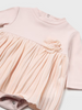 2896 Infant Girls Pleated Onesie Velour Dress - Blush